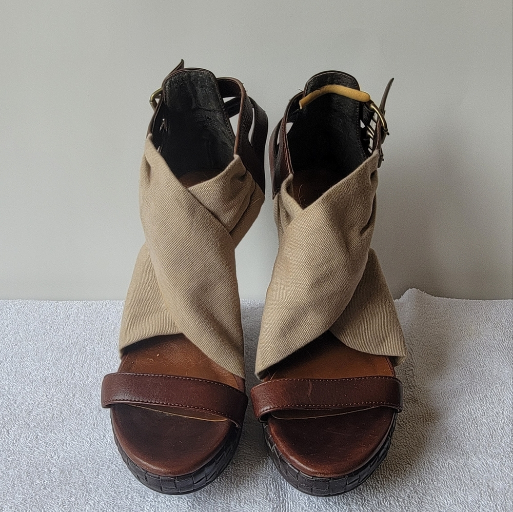 Criss Cross wedge heels